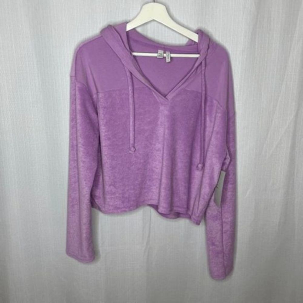 Zella Purple Pullover‎ Fleece Hoodie Top